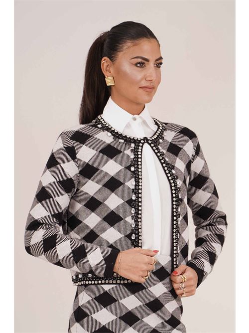 Cardigan in misto cashmere Love To Love by Gai Mattiolo | LT698NERO/PANNA